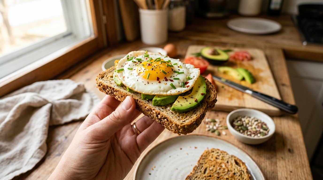 Comparison of different low carb breads stacked together