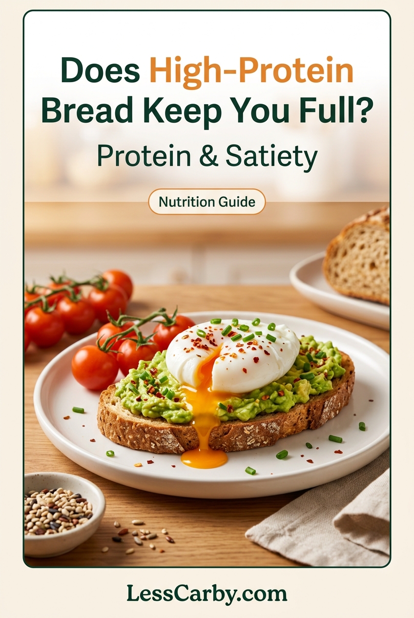 Pinterest graphic asking Does High-Protein Bread Keep You Full