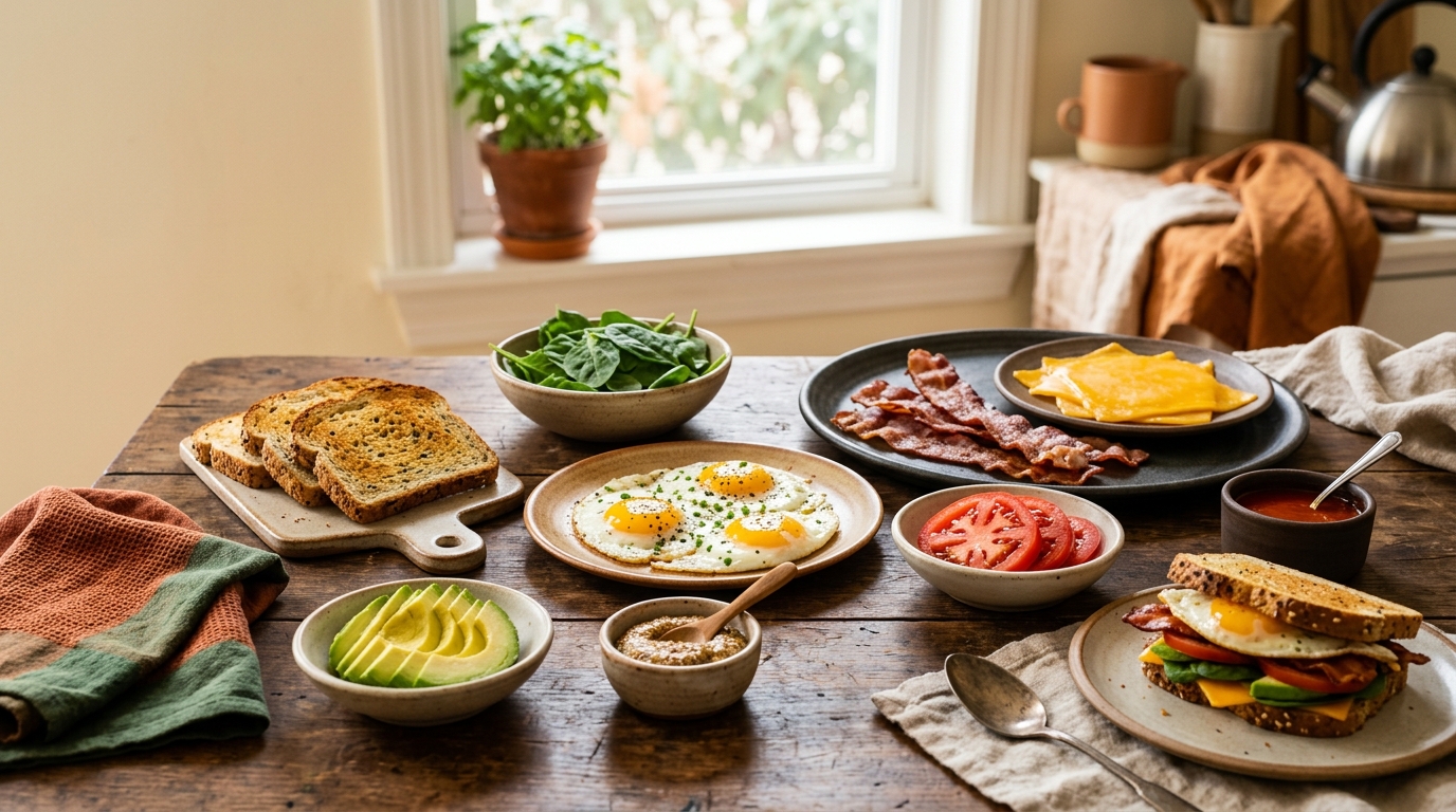 Low-Carb Breakfast Sandwich Bar: A 10-Minute Mix-and-Match Breakfast