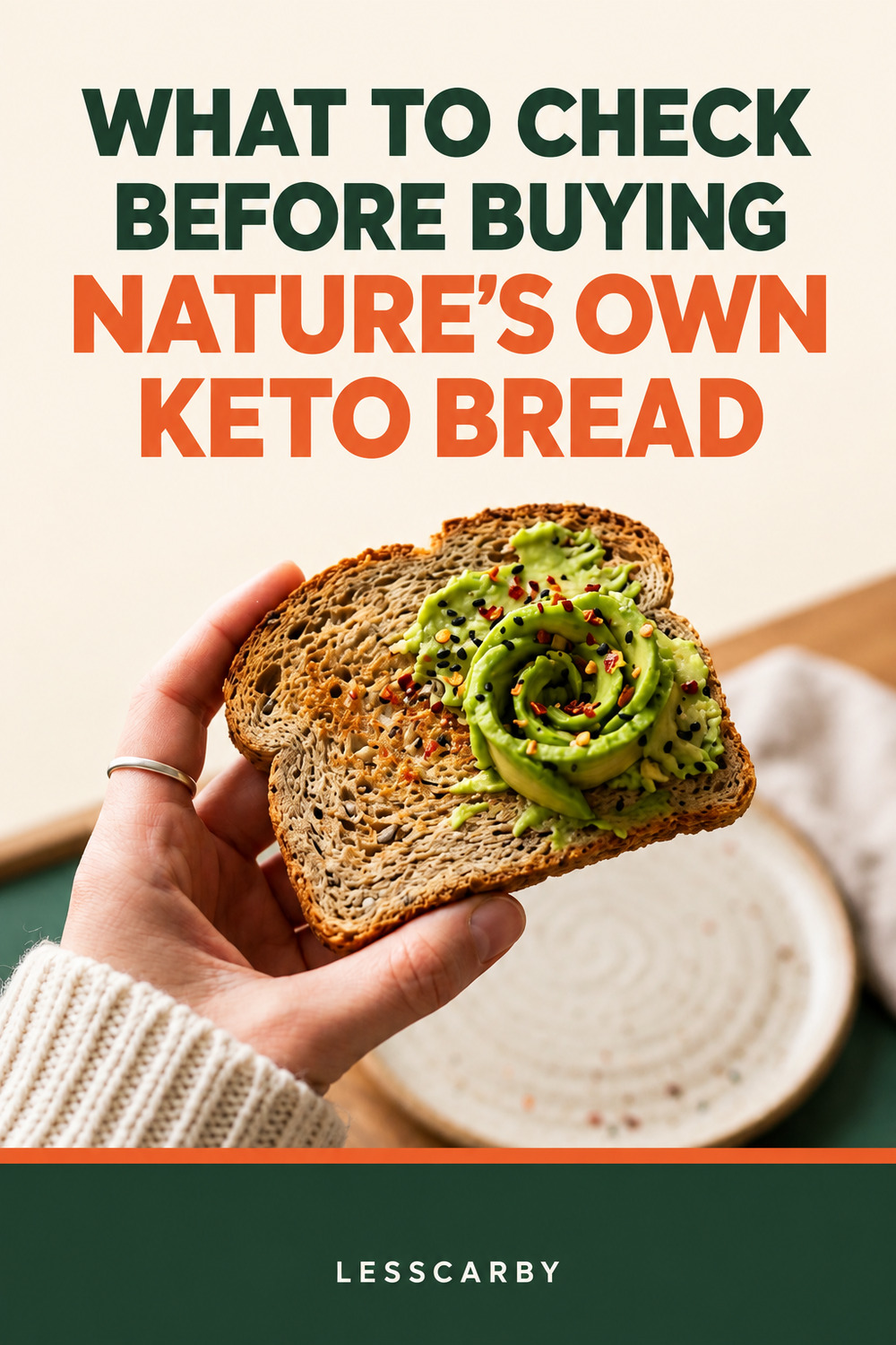 What to check before buying Nature’s Own keto bread Pinterest graphic