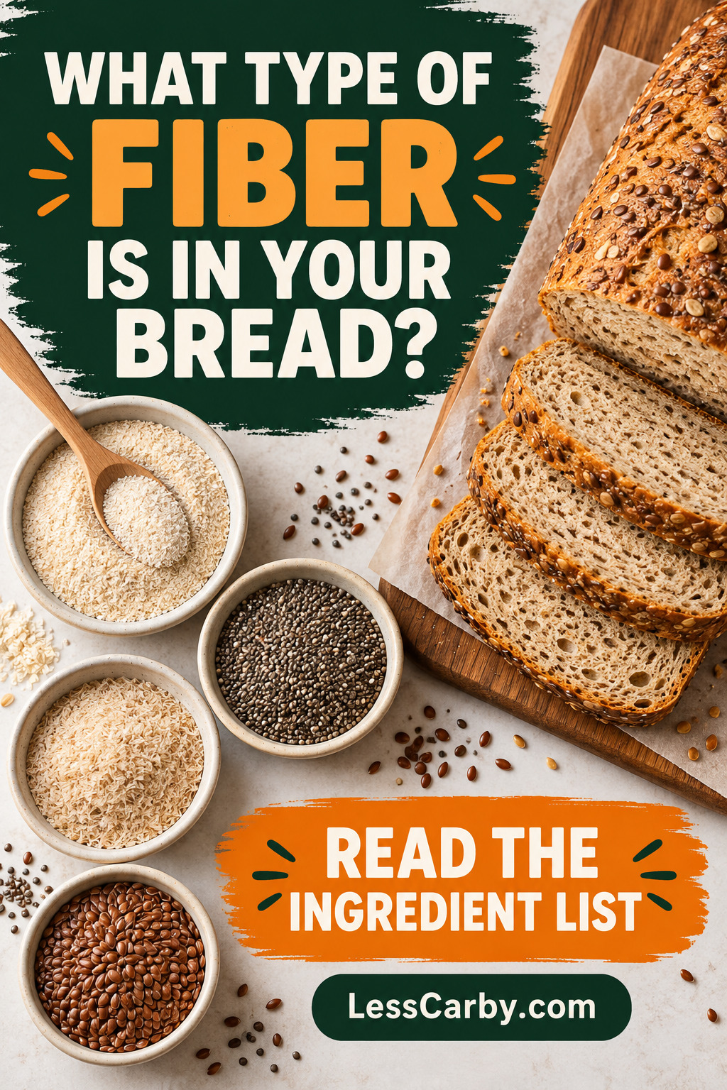 What type of fiber is in your low-carb bread Pinterest graphic