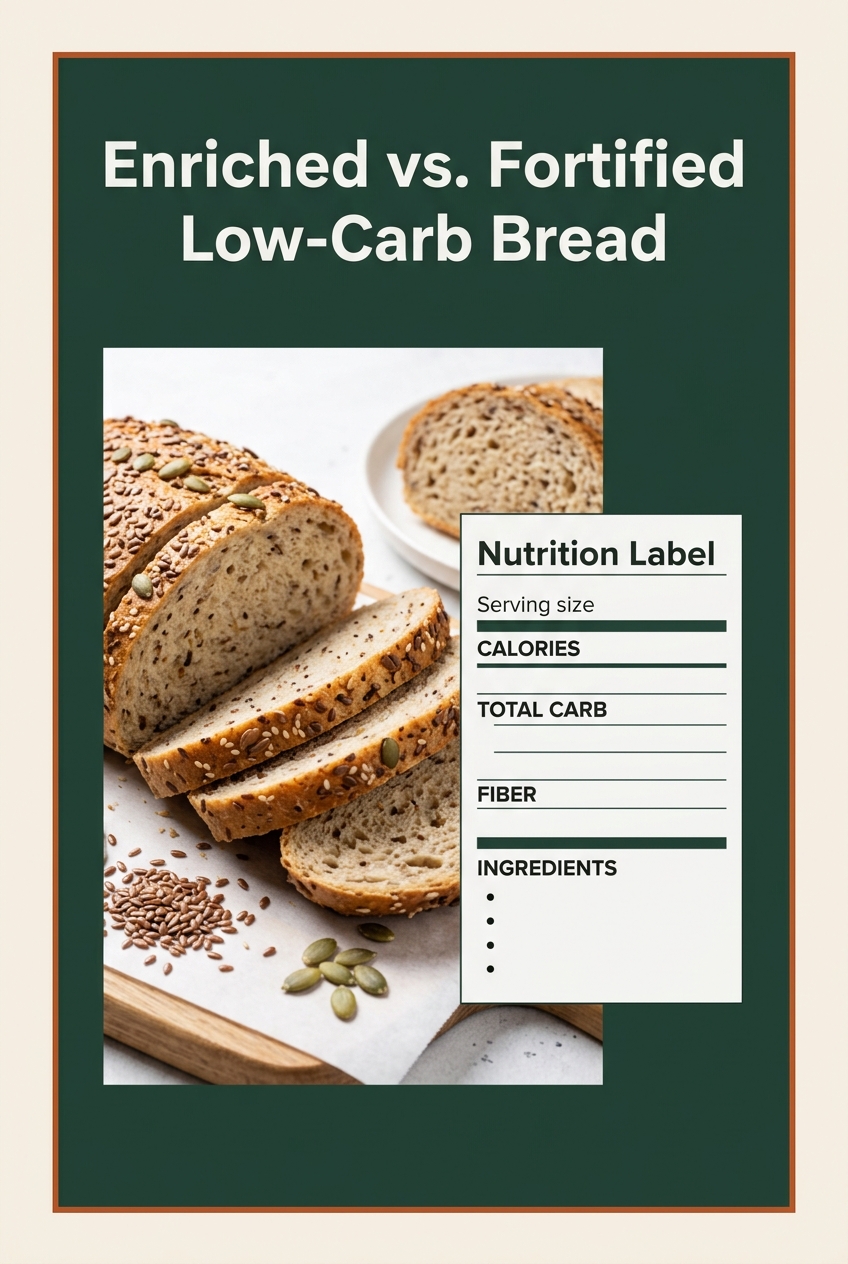 Enriched vs. Fortified Low-Carb Bread Pinterest graphic
