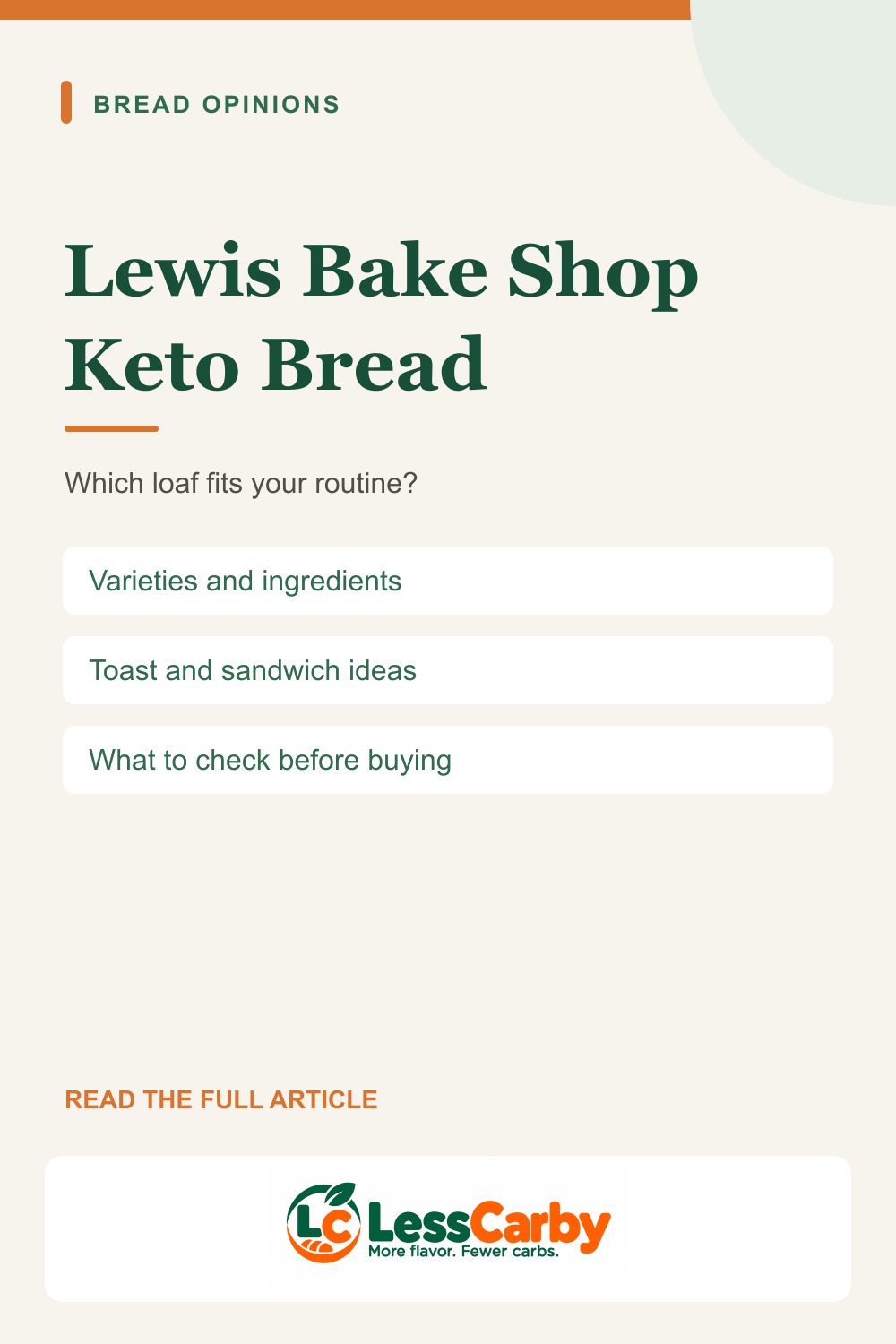 Lewis Bake Shop Keto Bread: Which Loaf Fits Your Routine?