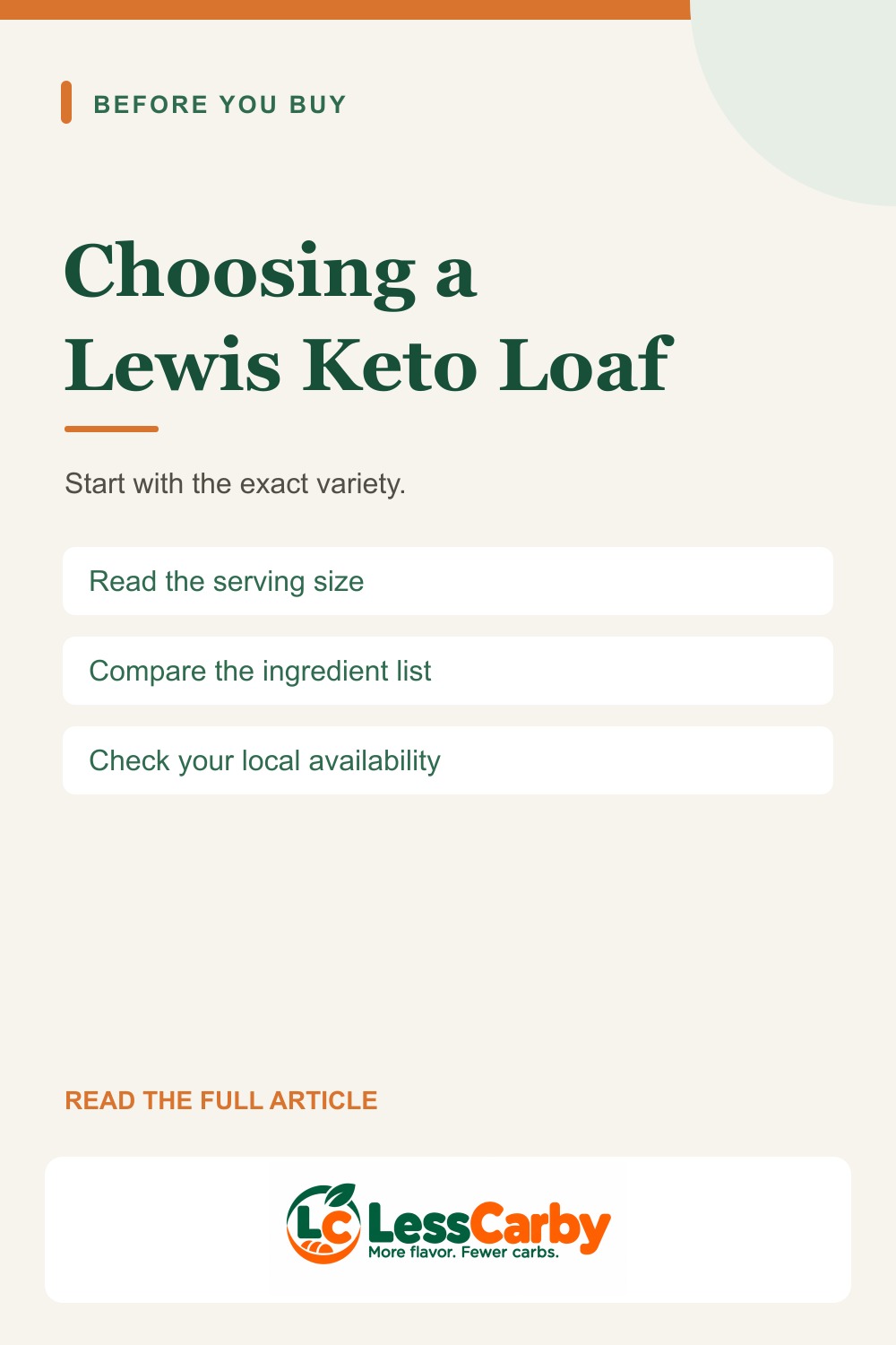 Choosing a Lewis Keto Loaf: What to Check Before Buying