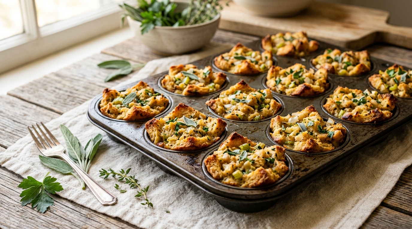 Low-Carb Bread Stuffing Cups: Crisp-Edged Portions