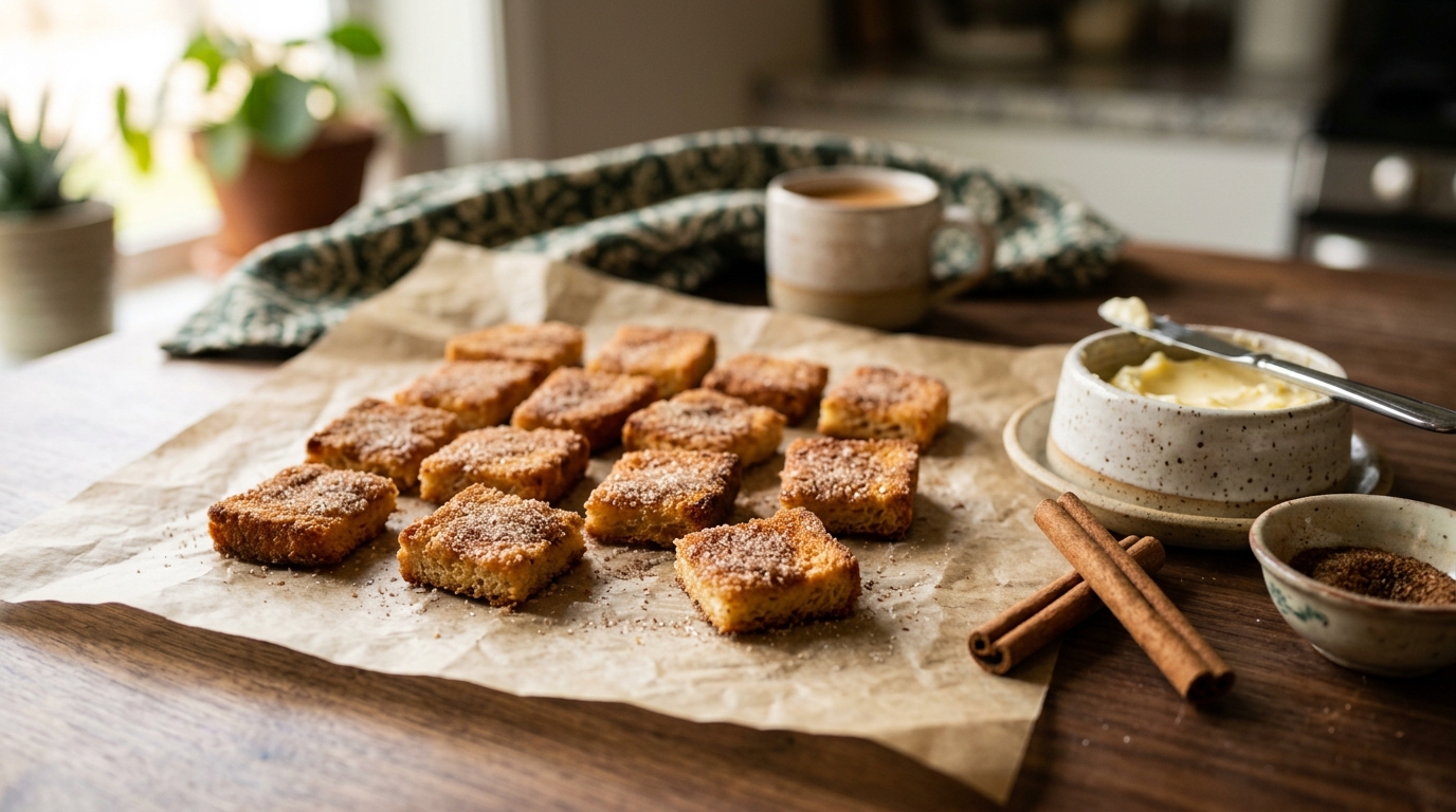 Low-Carb Cinnamon Sugar Toast Bites: Crisp, Buttery Snack