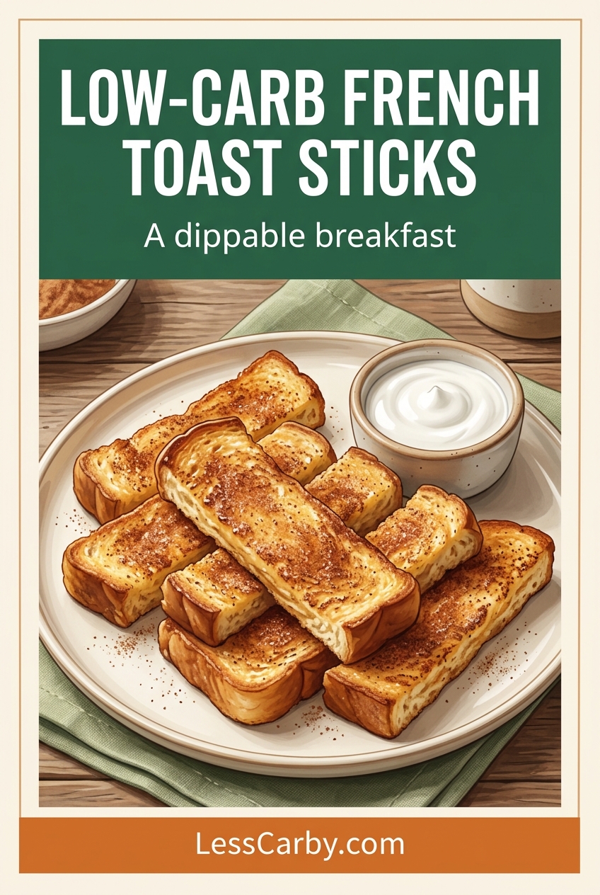 Low-carb French toast sticks: a dippable breakfast.
