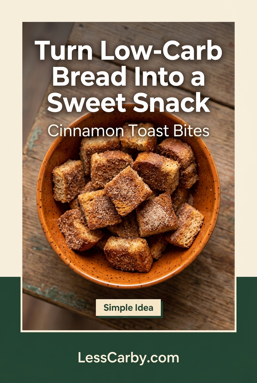 Pinterest graphic reading Turn Low-Carb Bread Into a Sweet Snack