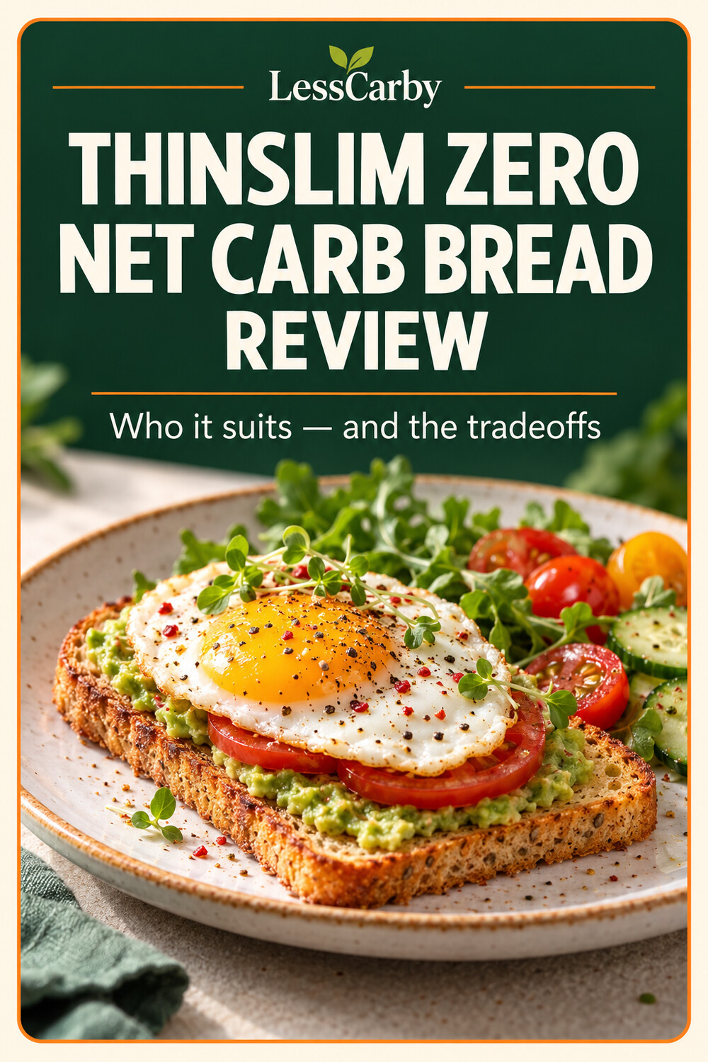 Save the ThinSlim Zero Net Carb Bread review on Pinterest.