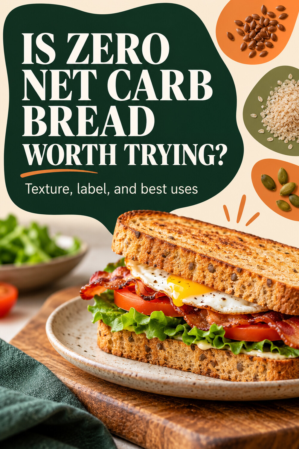 Save the zero net carb bread guide to texture, labels and best uses on Pinterest.