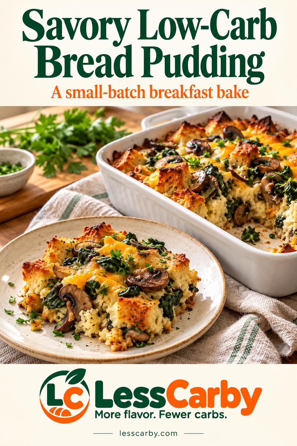 Savory Low-Carb Bread Pudding: A small-batch breakfast bake