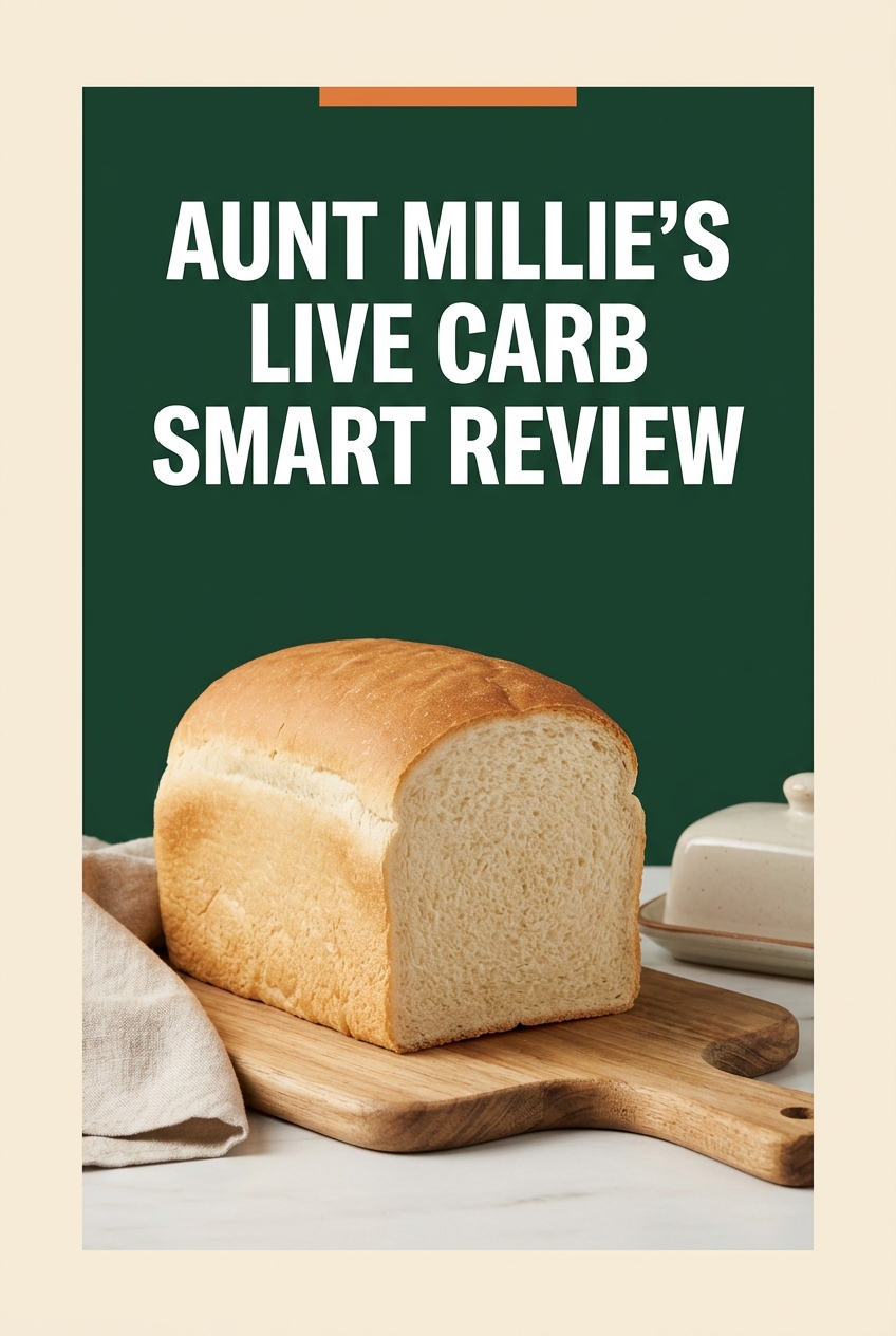 Pinterest graphic for Aunt Millie’s Live Carb Smart White Bread review